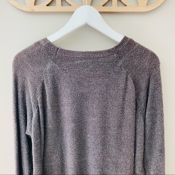 Barefoot Dreams CozyChic Lite Pullover Sweater Charcoal Sz Medium - Picture 7 of 9